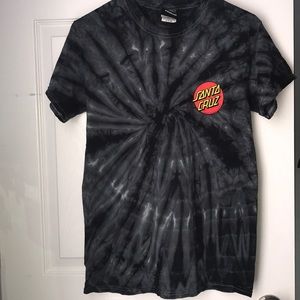 Black tie dye Santa Cruz T-shirt